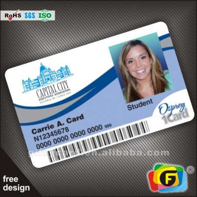 High quality pvc plastic school student id card